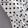 Aachoae Sexy Spaghetti Strap Polka Dot Beach Dress Summer Backless Holiday Party Mini Vestido plisado Sundresses Vestido De Mujer 210413