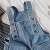 Bebek Tulum Yenidoğan Kızlar Tek Parça Tulumlar Donanma Jean Infantil Kolsuz Playsuits Çocuk Tulum Giysileri