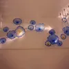 手の吹きの青いガラス板の壁のランプムラノの花ぶら下げプレートのためのリビングルームのホテルロビーレストランアールデコレーション屋内