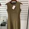 Vestidos de grife feminino Slim malha de malha alta Dressão curto Casual Casual Salia Bordada Melhores Materiais Para Estilos da Moda