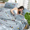 Starry Sky Bedspread Blanket 200x230cm High Density Super Soft Flannel Blanket to on for the Sofa/Bed/Car Portable Plaids F0261 210420