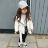 Children Jacket Autumn Winter Toddler Kids PU Leather Coat Baby Boys Girls Short Zipper Sleeve Coats Outwear Sale 211204