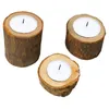 Świeczki Posiadacze Rustykalne Drewniane Candlestick Tealight Holder Dekoracje Tabeli Dekoracji Roślin Kwiat Wykrabiany Ornament Craft 6x7cm