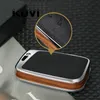 Alloy Leather Car Key Cover For VW Magotan Passat B8 Superb Kodiaq A7 Smart Keychain Remote Fob Protector Case