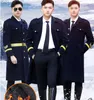 Men's Wool & Blends Airline captain woolen Overcoat male pilot thick property security winter clothing wool annual meeting performance Trench Coat