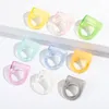 2021 Fashion Transparent Acrylic Resin Ring Simple Colorful Geometric Rings Party Gifts Female Jewelry