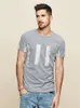 KUEGOU Coton T-shirt à manches courtes pour hommes élastique slim imprimé hommes t-shirts mode été t-shirt hommes top plus taille UT-09361 210524