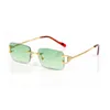 Vintage-Brillengestell, Herren-Sonnenbrille, goldfarben, randlos, für Damen, antireflektierend, klare Linse, verschreibungspflichtige Brille 9801, Französisch