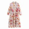 Women Floral Dress Chiffon Material Spring Fashion Spaghetti Strap Lining Two Piece Sets Modern Lady Long Dresses 210602