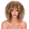 14inches Short Mixed Brown and Blonde Synthetic Wigs Afro Kinky Curly Wig Black Red grey pink Heat Resistant Hair4024695