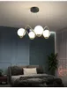 Nordic Glass Ball Led Pendant Lamp Dekoration för vardagsrum Matsal Sovrum Lyxigt Gyllene Tak Ljuskrona Lighting Fixtures