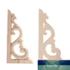 Cornice per applique ad angolo onlay intagliato in legno non verniciato vintage 12 * 6 cm per mobili per la casa decorazione per porta dell'armadio a muro artigianato 1 paio design esperto di prezzi di fabbrica qualità più recente