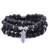 Fili di perline HYHONEY Gioielli di moda Bracciale con ciondoli in pietra naturale 108 Mala Statua di Buddha Collana con ciondolo Bracciali Braccialetti Regali Trum2