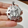 Large 2'' Tall Magik Ninja Charm Pendant Stainless Steel ICP Jewelry Curb chain necklace24 inch