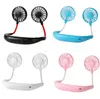 Favor de fiesta Manos libres Ventilador Deportes Portátil USB Recargable Dual Mini Enfriador de aire Verano Cuello Colgando Ventilador Envío marítimo