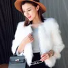 Fox Faux Leather Fur Women High Quality Sexy Black White Coat Warm Winter Fashion Striped Hooded Top Genuine Leather Streetwear Outwear Female Manteau