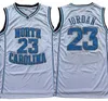 نورث كارولينا الرجال القطران الكعوب 23 مايكل جيرسي كلية يونك كلية كرة السلة ارتداء الفانيلة أسود أبيض أزرق قميص