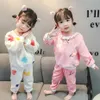 Pigiama per ragazze Costume con motivi floreali per ragazze Lettera Sleepingwear For Girls Toddler Baby Girl Clothes 210412