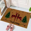 Felpudo navideño de 40x60cm, bonito árbol de Navidad de Papá Noel, gnomo, estampado de coche, felpudo para puerta, alfombra, decoración del hogar, Navidad