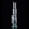 5mm Thick Hookahs Big Glass Bongs Straight Tube Donut Perc N Holes Percolator Water Pipes 14.5mm Female Joint With Bowl WP2191