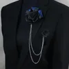 Pins, broscher Luxury Brooch Pin Boutonniere Suit Dekoration Bankett Brooche Bröllop Smycken Tillbehör Man Corsage Pojkvän Presentförsäljning