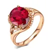 Кластерные кольца Сплошное 925 Серебряное серебряное кольцо ручной работы для женщин Red создал Ruby Women's Cocktail Resizab260M