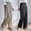 Pantaloni da completo Primavera/Estate A vita alta a gamba larga Allentati Casual Dritto Lungo Abbigliamento donna 33H 210420