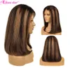 Destaque peruca de cabelo humano em linha reta bob perucas 6x6 5x5 t parte peruca de fechamento do laço para as mulheres perucas de cabelo humano parte média jazz star4475138