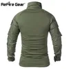 Dovire Gear Men Army Tactical T Shirt Swat Żołnierze Wojskowe Koszulka Wojskowa Koszulka Z Długim Rękawem Koszulki Koszulki Paintball T Shirts 5XL 210726