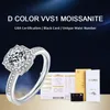Sterling Silver Luxury Bridal 1ct D Color Moissanite Necklace Earring Ring Wedding Jewelry Set Women Men Gift