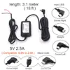 Cabo do transformador para o carro do estacionamento do carro do DVR Fio 12V para 5V 2.5a Hardwire Conversor Mini Cabos USB 3.2 Medidor Proteção de baixa tensão