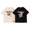 Camisetas masculinas 2022 KPOP Toy Bear Shopping Cart Print Tshirts Men Tirise Cader algodão Manga curta Mulheres Tops Tees gráficos Robe de rua Ete Fe