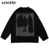 LENSTID Automne Hommes Tricoté Pull Pulls Hip Hop Graphique Lettre Imprimer Streetwear Harajuku Lâche Mode Casual Pulls 211109