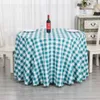 Bordduk Polyester Plaid Round Cover Fabric Tracloth för matsal Fest utomhus Picknick röd/svart/blå/grön heminredning