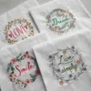 Embroidered Napkins Letter Cotton Tea Towels Absorbent Table Napkins Kitchen Use Handkerchief Boutique Wedding Cloth 5 Designs DAW254