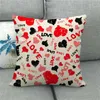 Cojín / almohada decorativa Housse De Coussin Funda Fundas de cojines de regalo del día de San Valentín 45 * 45 cm Funda de material de lino artificial Fundas de almohada