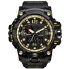 Mens Military Sports Watches Analog Digital LED Watch Thock resistenta armbandsur Män Electronic Silicone Gift Box229U