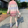 Japanese Kawaii Knitting Sweater Women Cute Strawberry Printing Long Sleeve Pullover Jumpers Pink Winter Women's Sweaters