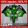 Injektionsformmissioner för Kawasaki Ninja ZX1200 C ZX 1200 12R 1200cc ZX 12 R 1200 CC 00-01 Bodywork 2No.0 ZX1200C ZX12R 00 01 ZX-12R 2000 2001 OEM Body Kit Factory Green