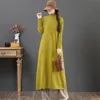 Casual Dresses Knit Dress For Autumn And Winter Style Literary High Neck Long Sweater Wild Solid Color Base Women Jumper M1016