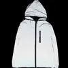 Hot Men's Full Reflective Jacket Light Hoodies Women Jackets Hip Hop Waterproof Windbreaker Hooded Streetwear Coats Man Oversize X0710