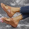 Summer Design Niepoślizgowe Kobiety Sandały Retro Kobiet Open-Toe Casual Sandaliasy Panie Plaża Płaskie Sandały Kobieta Rozmiar 35-43 210611