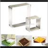 Moulds Kitchen, Dining Bar Home Garden Drop Delivery 2021 High Quality Stainless Steel Adjustable Mousse Ring 3D Round & Square Mold Cake Dec