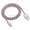 High Speed USB Cable Type C Data Sync Charging Wire Thickness Strong Nylon Braided 2A Micro Charger Cables Cord for Samsung Smart Phone 1M 2M 3M 3ft 6ft 10ft Colorful