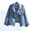 Damenjacken 2021 Herbst Frauen Denim Jacke Mode Unregelmäßige Reißverschluss Jeans Basic Mantel Langarm Vintage Lose H404