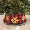 Christmas Decorations Tree Skirt Stand Collar Base Cover With Fur Snowflake Carpet Xmas Floor Mat Year Decor Rugs