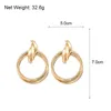 Oversized Hollow Ronde Legeringsdaling Oorbellen voor Dames Geometrie Legering Earring Bruiloft Pendientes Party Sieraden