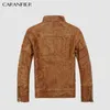 CARANFIER Giacche in pelle da uomo Giacca da uomo Giacche da motociclista classiche da motociclista di alta qualità Cappotti spessi maschili Taglia standard USA 211222