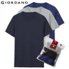 Homens Camiseta Algodão Manga Curta 3-Pack Camiseta Sólida Tee Verão Beathable Masculino Tops Roupas Camiseta Masculina 01245504 210722