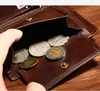 Genuine Leather Wallet Vintage Trifold Men Design Cowhide ID Card Holder Male Purse Short Coin Pocket Bag Purse Boy 248Q